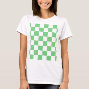Retro Green Chessboard Chequerboard Tile Y2K  T-Shirt