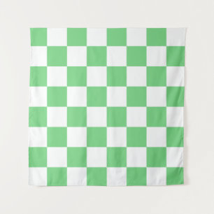 Retro Green Chessboard Chequerboard Tile Y2K  Tapestry
