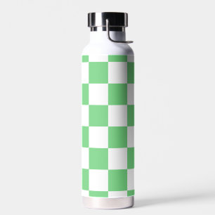 Retro Green Chessboard Chequerboard Tile Y2K Water Bottle