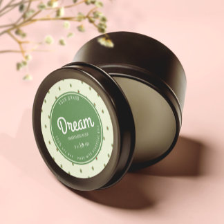 Retro Green Circle Candle Jar Lid Label
