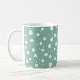 Retro Green Colours Polka Dots Boho Vintage Style Coffee Mug