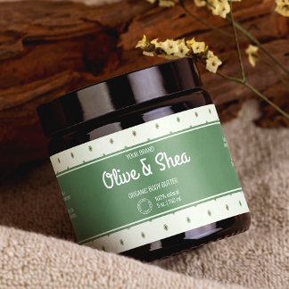 Retro Green Cosmetics Jar Wrap-Around Label
