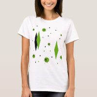 Retro Green Diamonds and Starbursts T-Shirt