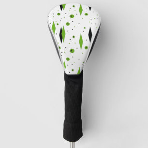 Retro Green Diamonds & Starbursts Driver Cover