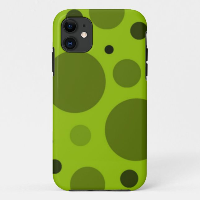 Retro Green Dots Case-Mate iPhone Case (Back)