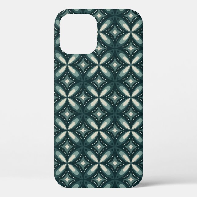 Retro Green Geometric Pattern Case-Mate iPhone Case (Back)