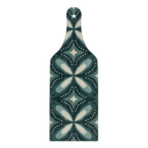 Retro Green Geometric Pattern Cutting Board