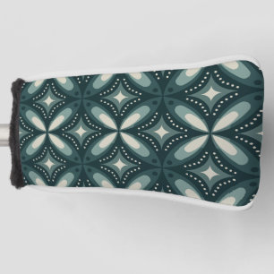 Retro Green Geometric Pattern Golf Head Cover