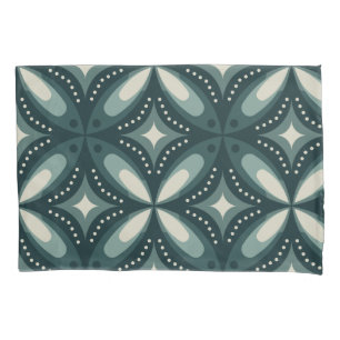 Retro Green Geometric Pattern Pillowcase