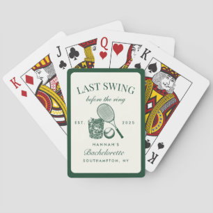 Retro Green Last Swing Before The Ring Tennis Bach Playing Cards