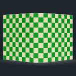 Retro Green Off White Checks Chequerboard Pattern Binder<br><div class="desc">Cool fresh chequered pattern design,  modern interior design decor for home,  living room,  nursery room,  kids room. Chequered colourful curtains,  rug,  phone case. Chequered 70s and 60s trend design idea. Green and muted white checkers</div>