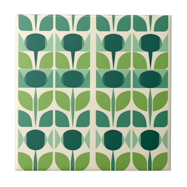 Retro green ogee tile (Front)