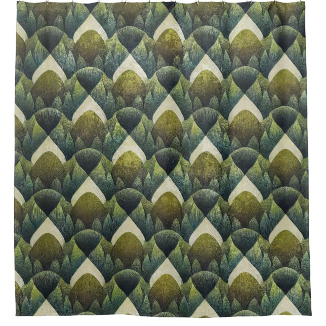Retro Green Olive Geometric Art Pattern (Front)