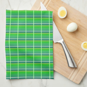 Retro Green Plaid Pattern Kitchen Towel