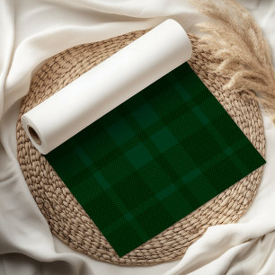 Retro Green Plaid Whimsical Christmas  Tissue Paper