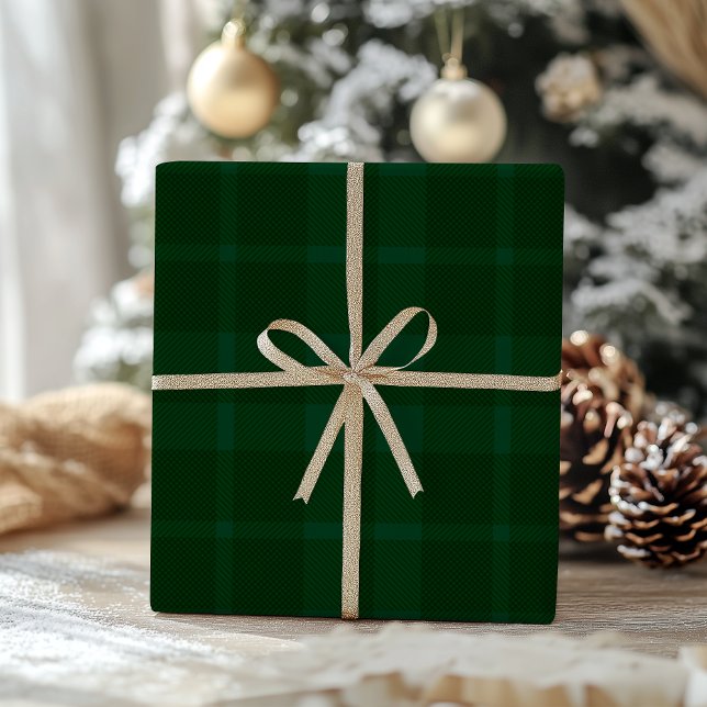 Retro Green Plaid Whimsical Christmas  Wrapping Paper (Creator Uploaded)
