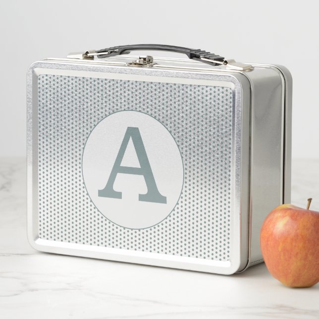 Retro Green Polka Dots Metal Lunch Box (In Situ)