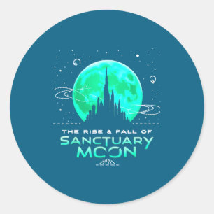Retro Green Quote The Rise And Fall Of Sanctuary M Classic Round Sticker