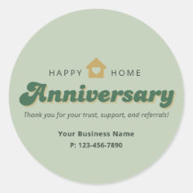 Retro Green Real Estate Home Anniversary Referrals