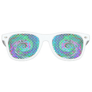 Retro Green, Red and Magenta Abstract Groovy Swirl Sunglasses