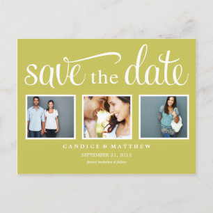 RETRO GREEN   SAVE THE DATE ANNOUNCEMENT
