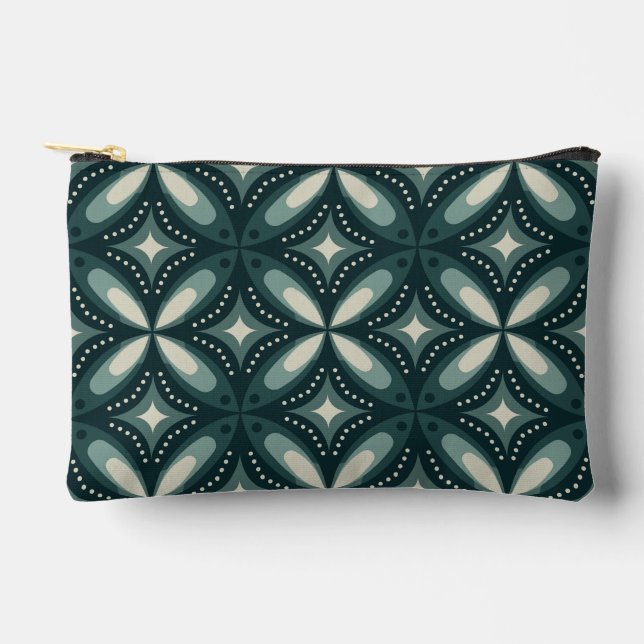 retro green shapes accessory pouch (Front)