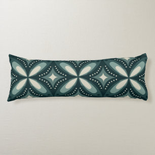 retro green shapes body pillow