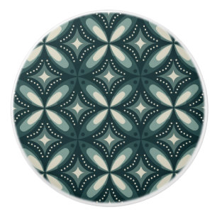 retro green shapes ceramic knob