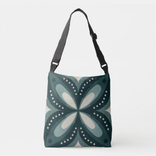 retro green shapes crossbody bag