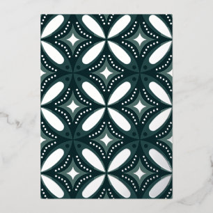 retro green shapes foil holiday card
