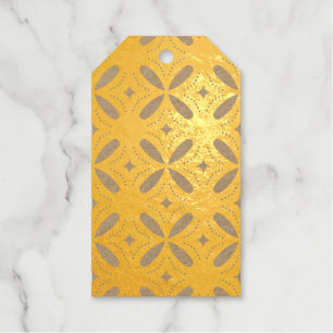 retro green shapes gift tags