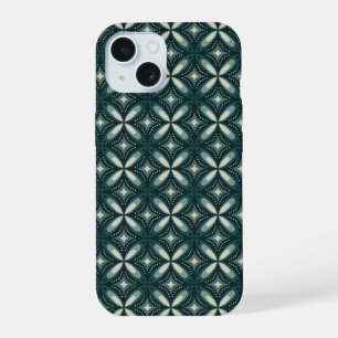retro green shapes iPhone 15 case