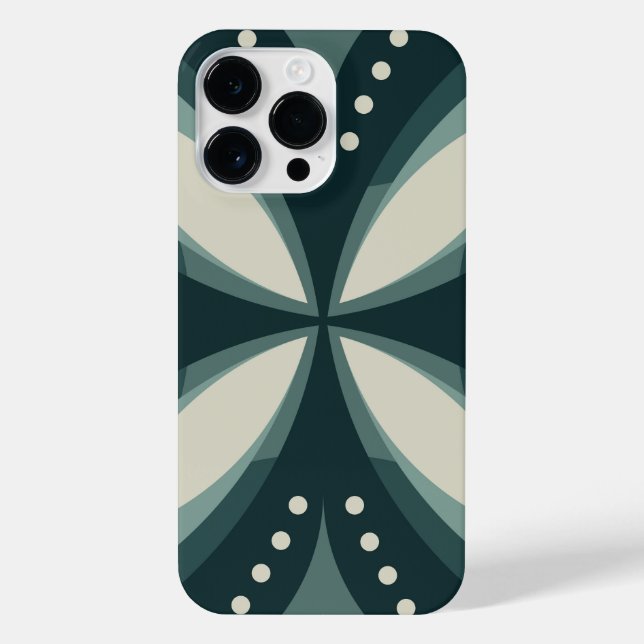 retro green shapes iPhone case (Back)