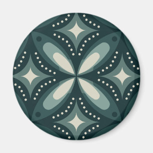 retro green shapes magnet
