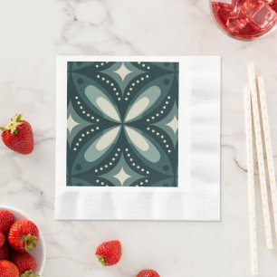 retro green shapes napkin