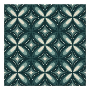 retro green shapes photo print