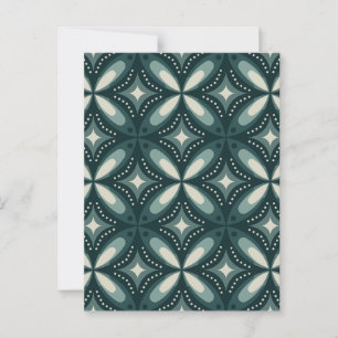 retro green shapes postcard