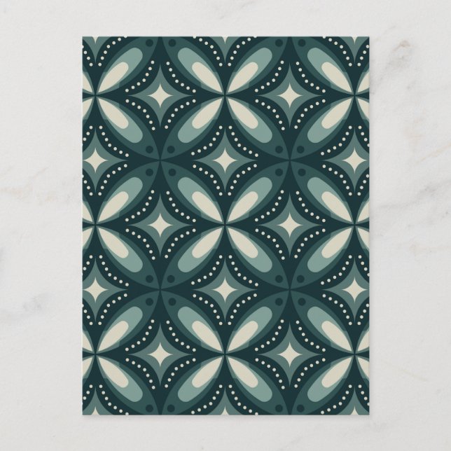 retro green shapes postcard (Front)