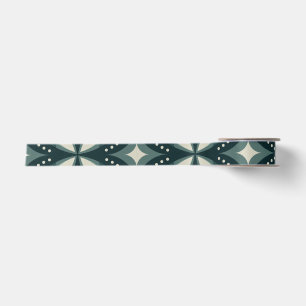 retro green shapes satin ribbon