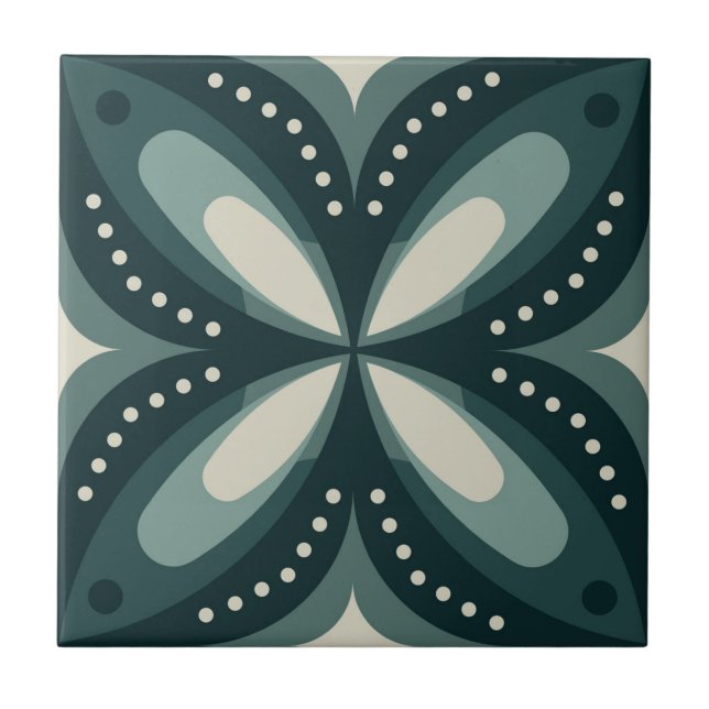 retro green shapes tile (Front)
