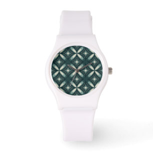 retro green shapes watch