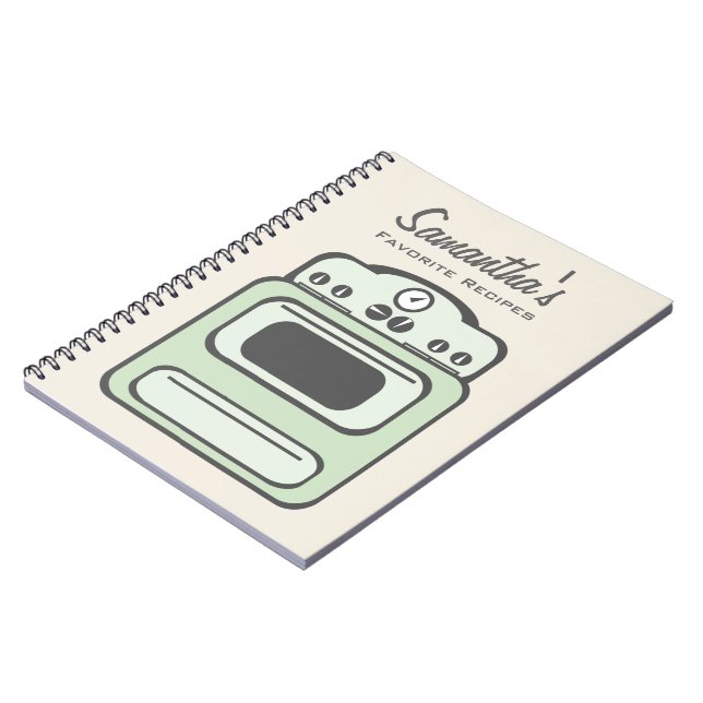 Retro Green Stove Recipe Notebook (Left Side)