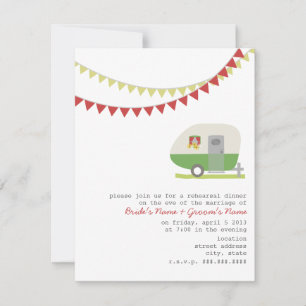 Retro Green Trailer Rehearsal Invitation