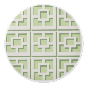 Retro Green Trellis Ceramic Pull