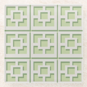 Retro Green Trellis Coaster