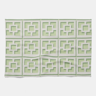 Retro Green Trellis Kitchen Towels