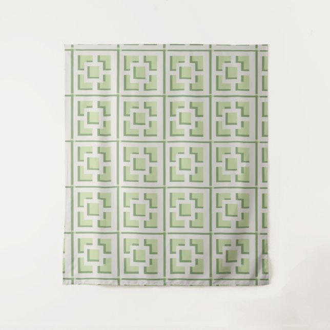 Retro Green Trellis Tapestry (Front)