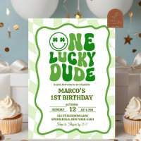 Retro Green Wavy Patricks Day Birthday