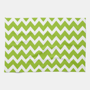 Retro GREEN Zig Zag Pattern Kitchen Towel