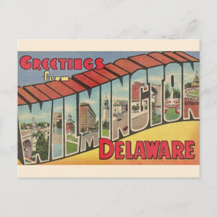 Retro Greeting for Wilmington Delaware Postcard